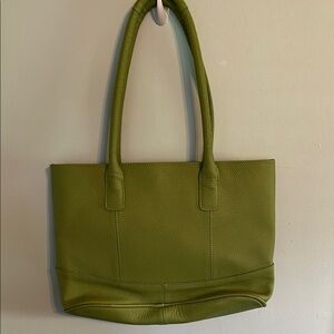 Green Leather Tote Bag